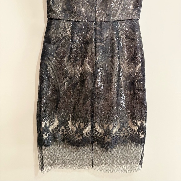 Julia Jordan Black & Nude Cocktail Dress Intricate Sequin Gorgeous Lace - Picture 13 of 16